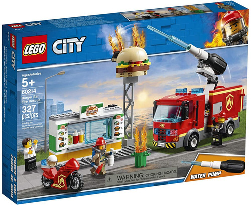 Lego City 60214 Bombero Burger Bar Fire Rescue Original