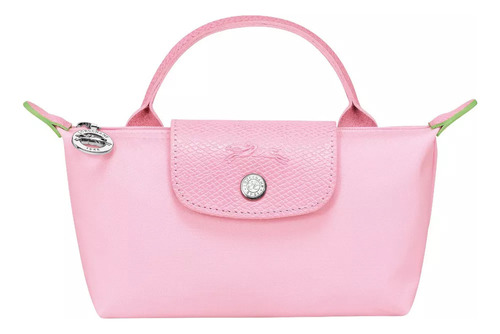 Minibolso Longchamp Le Pliage Original Con Asa, Color Rosa