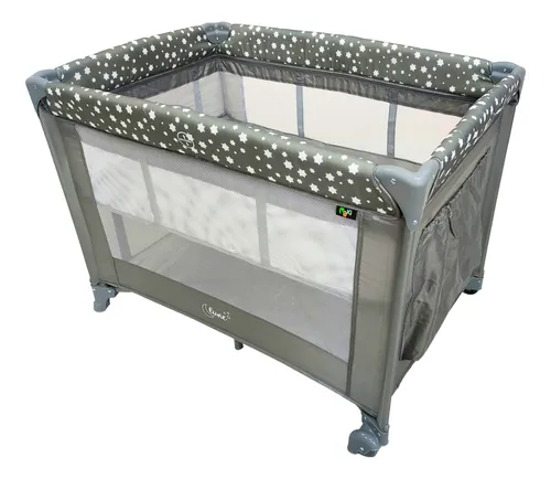 Berço Portátil Infantil Cercado Desmontável Lune Maxi Baby - CINZA