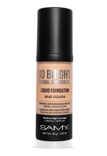 Samy Base Líquida Go Bright 30g 4.0 Medium Tan