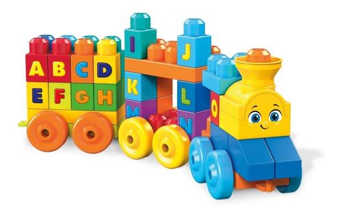 Juguete Construcción Mega Bloks Abc Tren De Aprendizaje 50pz