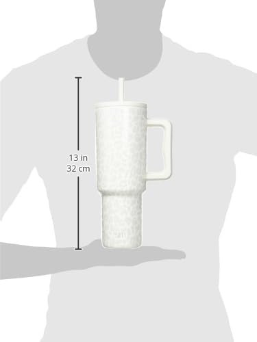 Taza Aislante Simple Modern 40 Oz Con Asa Y Tapa Straw Trek