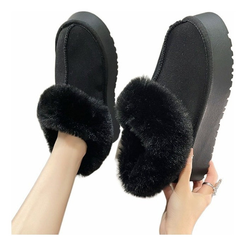Botas De Nieve Cortas De Felpa For Mujer Zapatos Planos