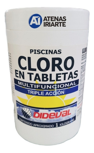 Cloro Tabletas Triple Acción Multifuncional 1kg Dideval