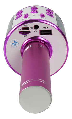 Microfone Karaokê Infantil Ws858 Pink Sem Fio Com Bluetooth