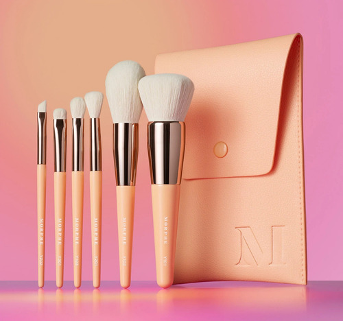 Morphe Aurascape Juego De Brochas De Viaje De 6 Piezas Color Rosa Claro