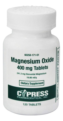 Suplemento De Magnesio En Tabletas 400mg 120 Unidades