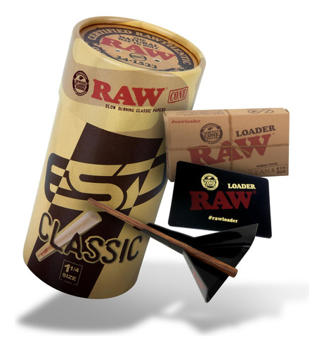 Rolling Papers Raw Classic Cones, Paquete De 1 1/4 100 Unida