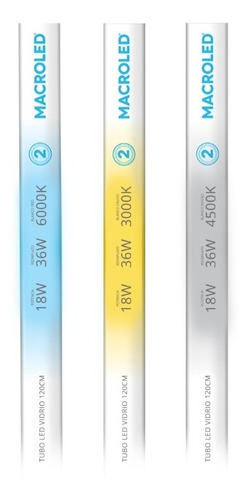 Imagen 2 de 6 de Tubo Led Vidrio 36w Macroled 220v T8 Directo Macroled