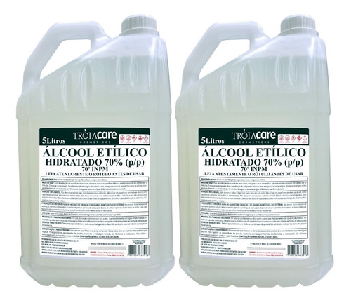 Álcool Etílico Hidratado 70% Inpm Galão 4,5kg 2 Unidades