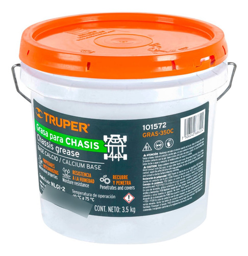 Grasa De Calcio Para Chasis 3.5 Kg, Truper 101572