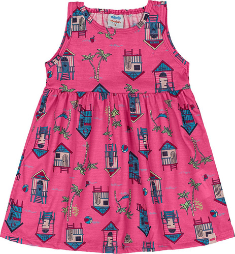 Vestido Infantil Meia Malha Penteada Marlan 60559  Tam 1 2 3