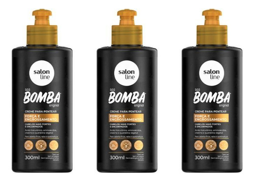 Creme Pentear Salon Line 300ml Sos Bomba Força Engros - 3un