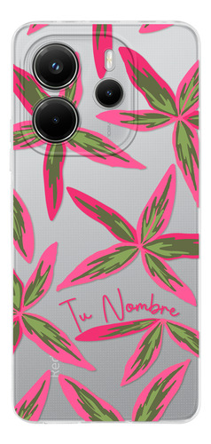 Funda Para Xiaomi Hojas Flores Para Mujer Con Tu Nombre