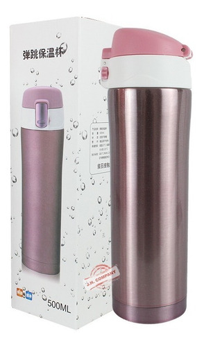 Imagen 5 de 7 de Termo De Acero Inoxidable Doble Seguro Antiderrame 500 Ml
