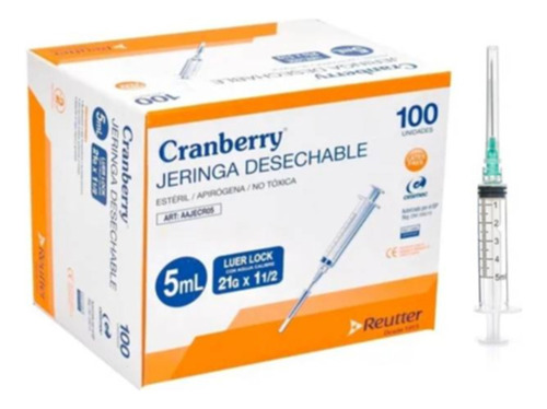 Jeringa Desechable Luer Slip 5cc 21g Caja 100 Unid.