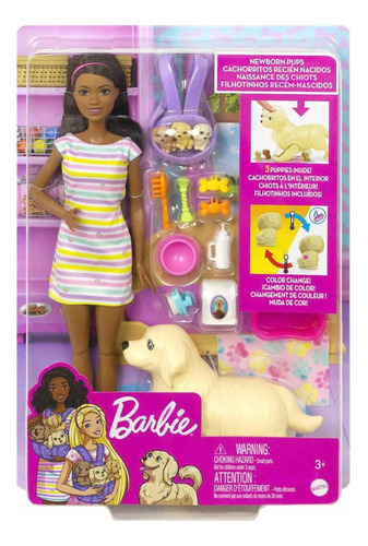 Barbie Morena Cachorros Recién Nacidos