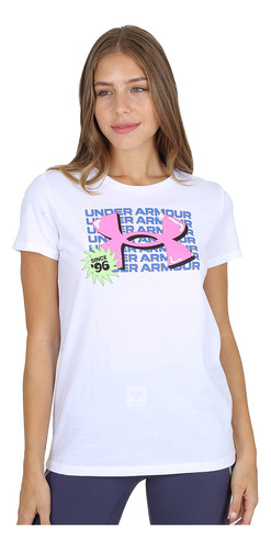 Remera Under Armour Bold Shine Logo Mujer En Blanco | Dexter