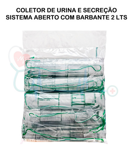 Coletor De Urina Sistema Aberto 2 Lts Barbante C/ 200un Tamanho Cordão