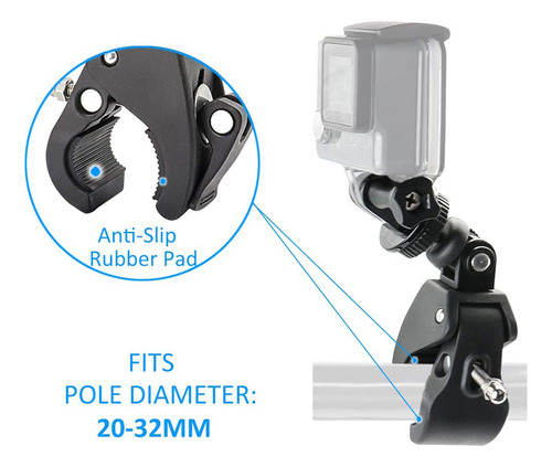 Pinza Soporte Tripié 1/4 Cámara Go Pro Action Cam