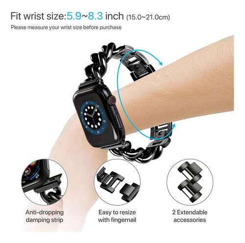 Correa De Reloj Alamhi Cowboy Chain De Acero Inoxidable 38/4