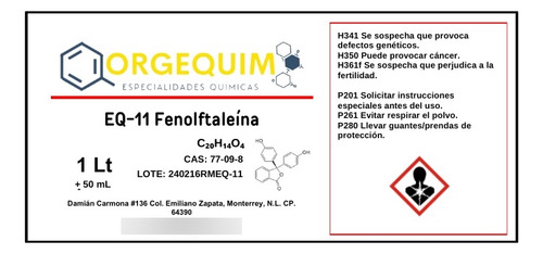 Eq-11 Agente Indicador Fenolftaleína 1%
