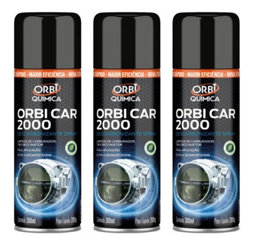 3 Descarbonizante Car2000 Spray Limpa Bico Carburadores Orbi