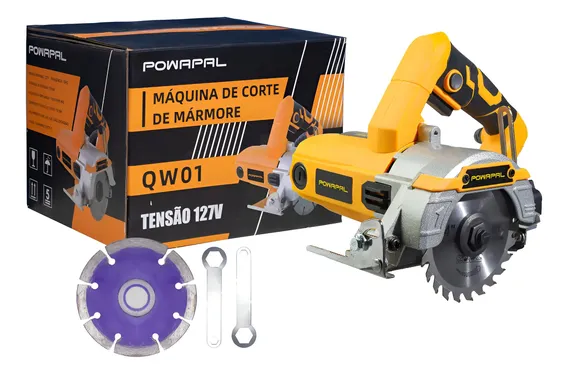 Serra De Mármore 4.3/8 1300w Powapal Qw01 Laranja 127v