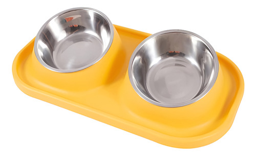 Plato Comedero Bebedero Mascotas Acero Antideslizante Perros