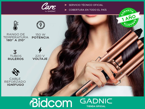 Buclera Ondas Profundas Rizador 3 Barriles Gadnic Cerámica