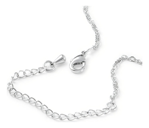 Dije Inicial / Letra U Zirconias Plata .925 + Cadena Regalo Color Plateado