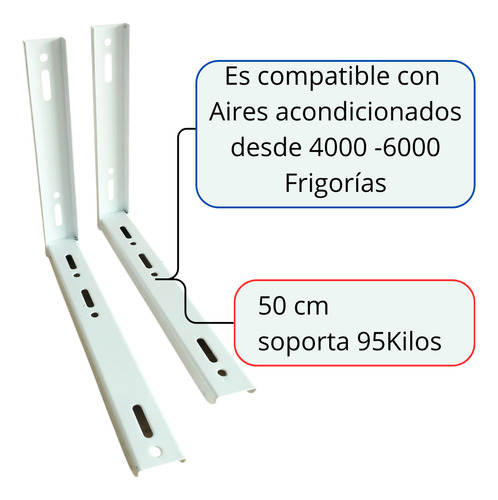 Kit Ménsula Con Tacos +tornillos Aire Acond. 4500/6000frig