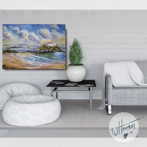 Imagem 2 de 3 de Óleo Sobre Tela Cabo Frio 70cm X 50cm Pintado A Mão