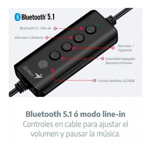 Imagen 4 de 6 de Barra De Sonido Genius Soundbar 200bt Parlante Usb Bluetooth