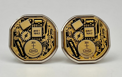 Antiguo Gemelos Citizen Crystron Años 1970 Muy Raros #020 Negro Y Dorado (Usado)
