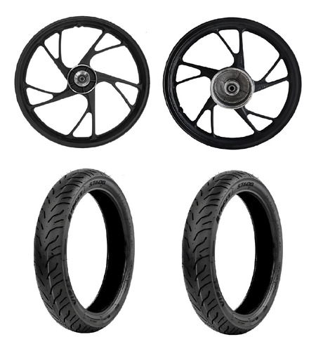 Kit Rodas Fan Titan 160 17-23 + Par Vipal St600 90/90 80/100