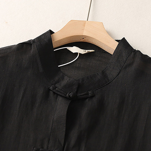 Vestido Holgado Tipo Camisa De Algodón Y Lino Para Mujer, Co