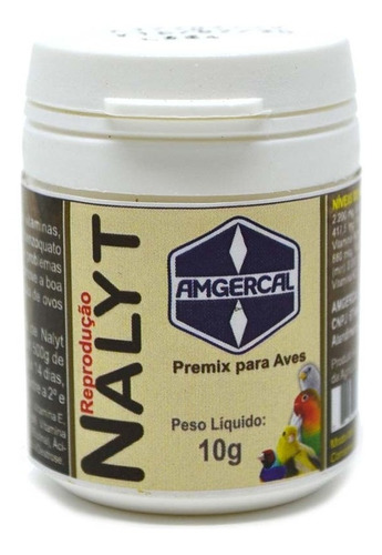 Nalyt Reprodução 10g - Amgercal - Suplemento Para Aves