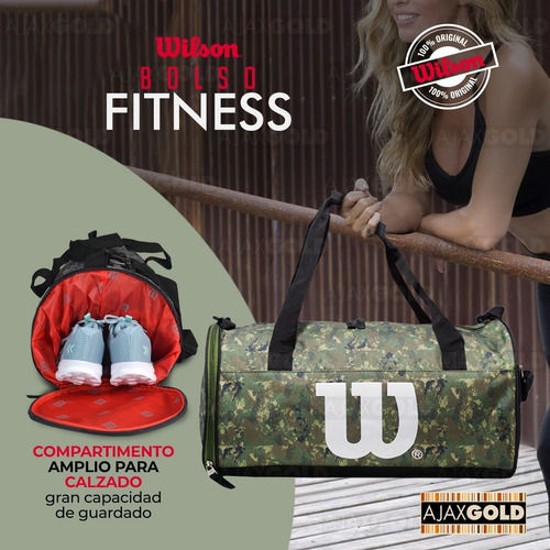 Imagen 3 de 8 de Bolso Wilson Deportivo Viaje Urbano Gym Bolsillo Reforzados