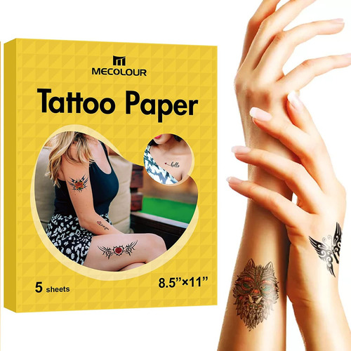 Papel De Tatuagem Temporária Imprimível Mecolour 8,5x11-5 Co