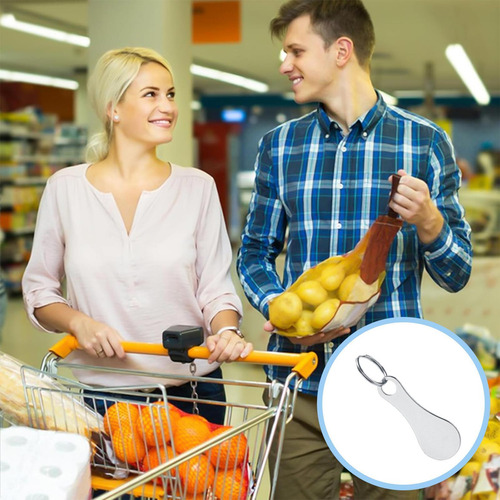 De Carrito De Compras De Acero Inoxidable Llavero Para Carri