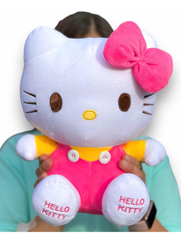 Hello Kitty Peluche Grande 28cm Perfumada + Moño + 3 Globos