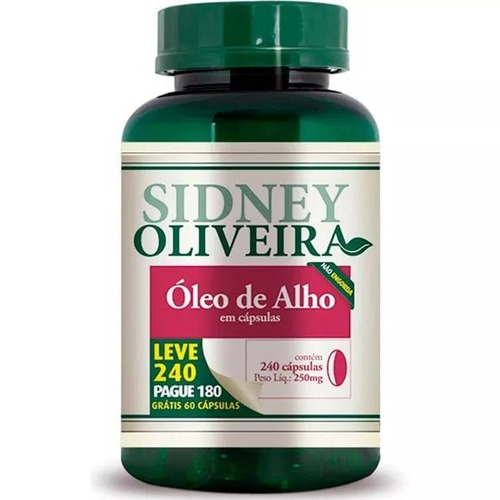 2 Und Óleo Alho 250mg Sidney Oliveira Leve 480 Capsulas