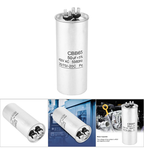 Condensador De Compresor Cbb65 450v 50uf Motor De Arranque H