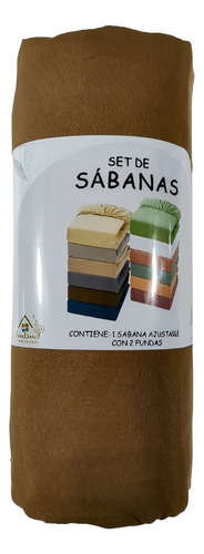 Sabanas Ajustable De Colchón + Fundas De Almohadas/set De 4. Verde Claro Liso
