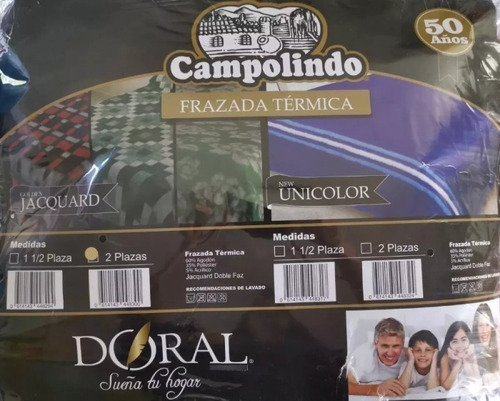 Frazada King Doral Campolindo Jacquard 2.5 Plaza King Escocés Liso