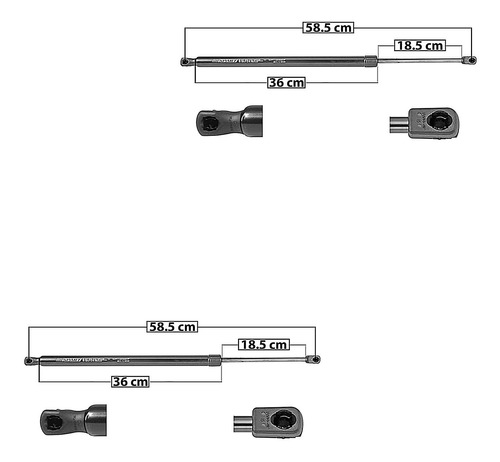 2-amortiguadores De 5a Puerta Spart P/hyundai Santa Fe 14-19