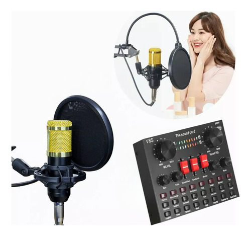 Microfono Condensador Profesional Con Consola De Sonido