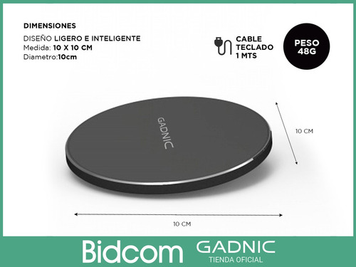 Cargador Inalámbrico 15w Carga Rápida Gadnic Portátil Usb C