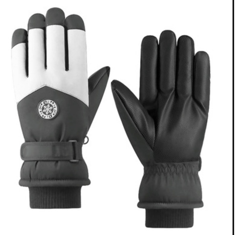 Guantes Mujer/adolescente Térmicos Nieve Esqui O Snowboard Negro Y Blanco Geométrico S/m
